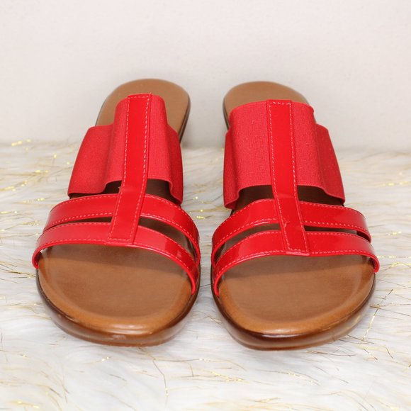 Italian Shoemakers Red Wedge Sandals - Picture 3 of 6